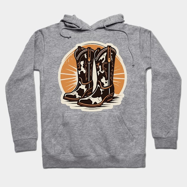 Western Boots Hoodie by WolfeTEES